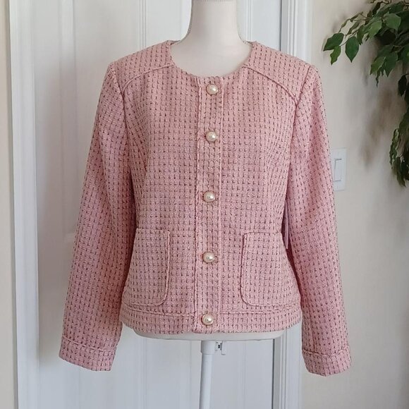 NEW! Liz Claiborne "Charleston Pink" Classic-Fit Blazer Size 16 - Picture 4 of 9